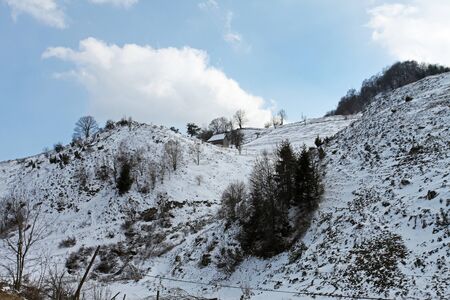 Mountain lifestyle in winter timeの写真素材