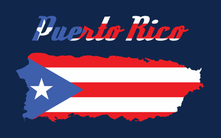 Puerto Rico flag map vector designのイラスト素材