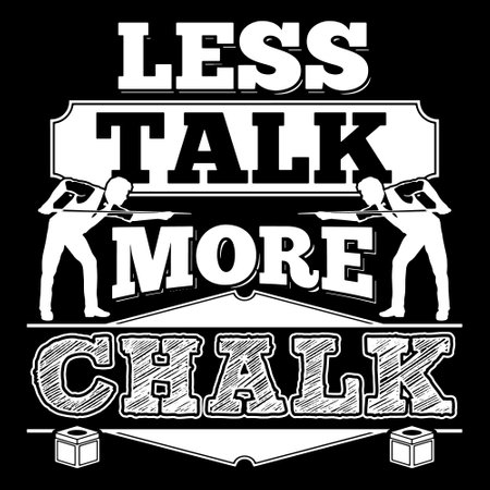 Less talk more chalk. Funny Billiards Quote T-shirt Designのイラスト素材