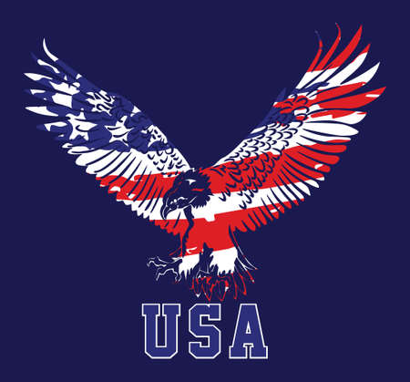 American eagle with USA flags.のイラスト素材