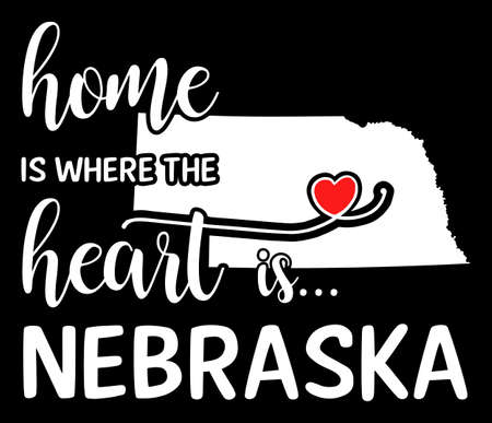 Home is where the heart is. US state Nebraska.のイラスト素材