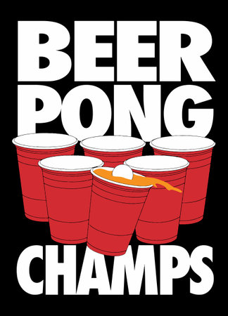 Beer Pong Champs. Vector Designのイラスト素材