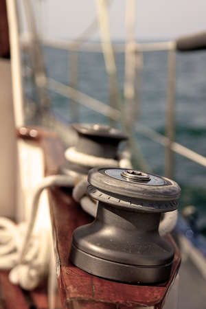 Winch on a sailing boat