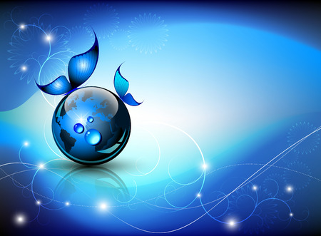 Blue abstract fantasy  Full editable vector illustrationのイラスト素材