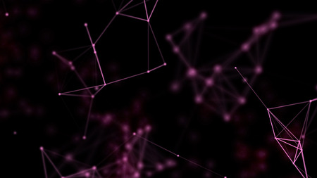 Background for communications, technology, science, computer networks, internet, social media. Purple on black. 3D rendering.の写真素材