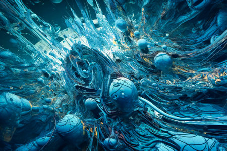 Illustration of artificial intelligence or quantum computer concept. Created with Generative AI technology.の素材