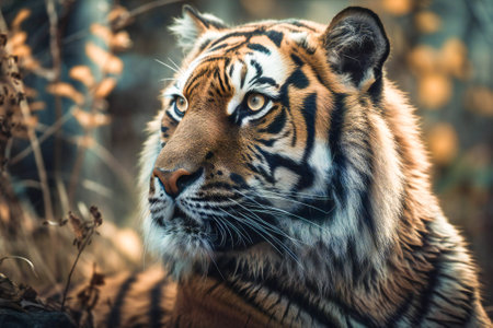 Tiger in nature. Created with Generative AI technology.の素材