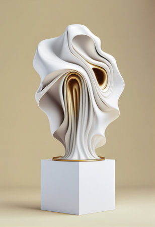 Fantasy 3D shape abstract sculpture. Created with Generative AI technology.の素材