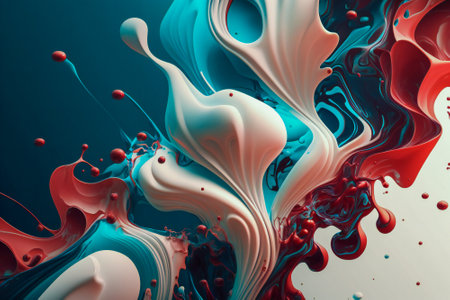 Colored abstract shapes. Created with Generative AI technology.の素材