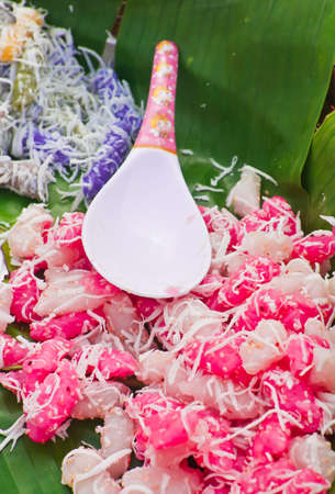 Thai dessert from cassava starchの写真素材