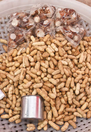 groundnut boils salt fully sells in the marketの写真素材