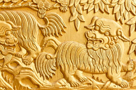 chinese art in temple kanchanaburi thailandの写真素材