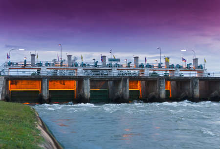 Floodgate at  Mae Klong Dam kanchanaburi thailandの写真素材