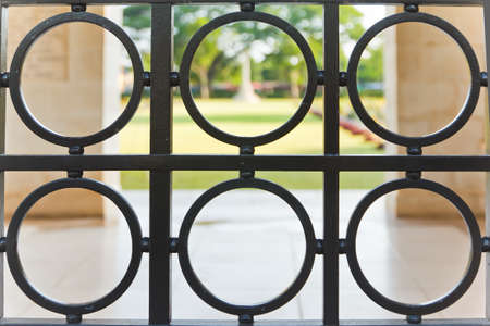 Wrought iron fence in a circle.の写真素材