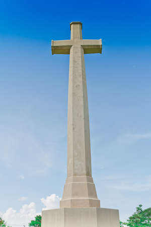 cross ,World War II Cemetery, Kanchanaburi, Thailandの写真素材