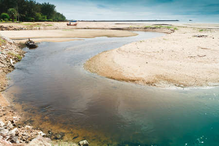 Cha -Am Beach, a famous beach, Thailandの写真素材