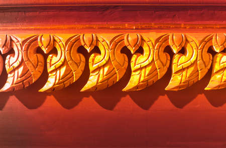  thai style wood carving , which is part of the boats   public place  の写真素材