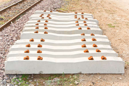 Sleeper made of cement の写真素材