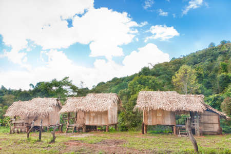 Thatched bungalows very cheap の写真素材