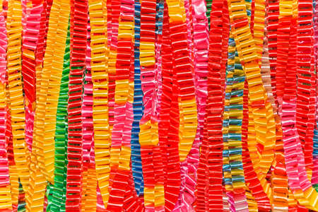 Handmade ribbons ,chain guirlandeの写真素材