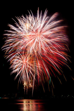 fireworks, on a black background.の写真素材