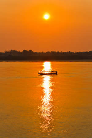 Mekong river and boat.の写真素材
