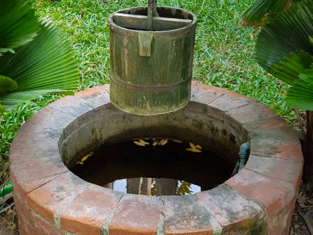 ancient underground well.の写真素材