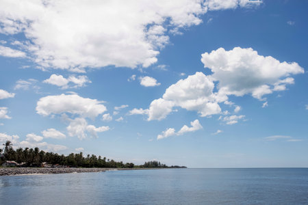 Beautiful beach, beautiful seaside with the bright sky