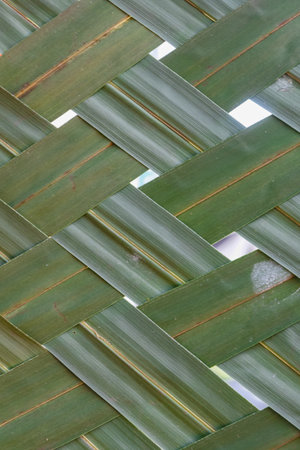 Coconut leaves woven into mats