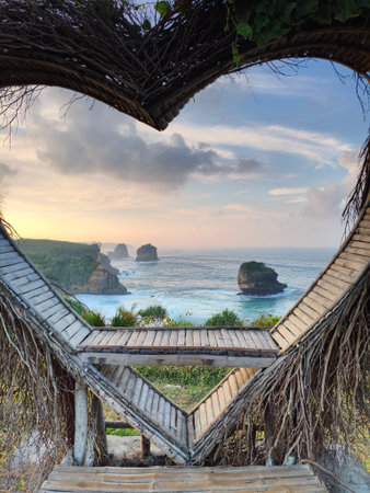 Tropical beach in Pudak beach, Blitar, Indonesia