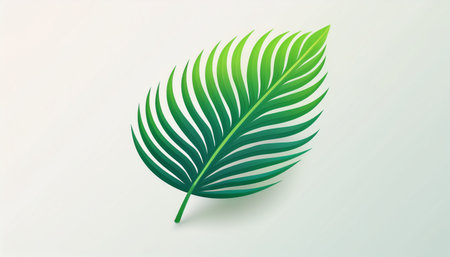 Green palm leaf on a white background. Vector illustration. Eps 10のイラスト素材