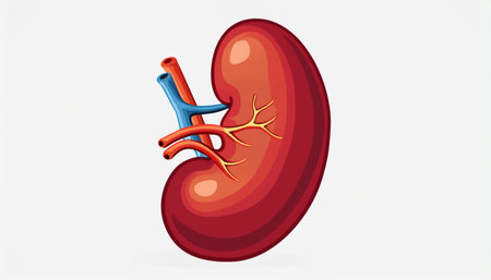Human kidney isolated on white background. Vector illustration. Eps 10.