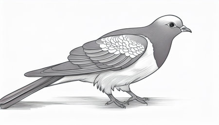 drawing of a dove on a white background, sketch for your designのイラスト素材