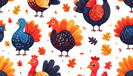 Happy Thanksgiving day card with pumpkin pie and autumn leaves. Vector illustration