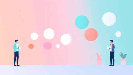 Business concept vector illustration. Business people working together. Teamwork and brainstorming.のイラスト素材