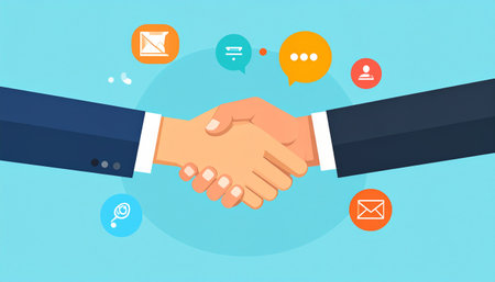 Handshake. Flat design vector illustration. Business concept for partnership.のイラスト素材