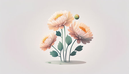 Bouquet of chrysanthemums. Vector illustration.のイラスト素材