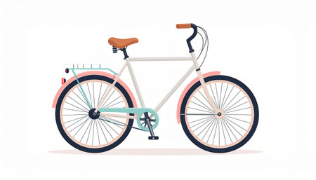 Bicycle isolated on white background. Vector illustration in flat style.のイラスト素材