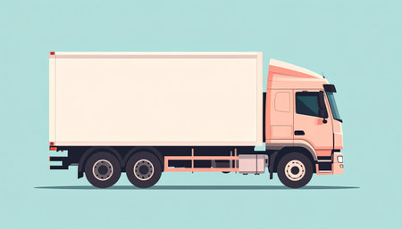 Truck with blank space for your text. Vector illustration in flat styleのイラスト素材