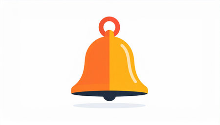 Bell icon in flat style. Bell vector illustration on white background.のイラスト素材