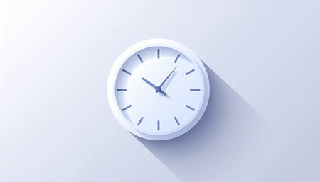 Flat paper cut Clock icon. Time concept. Vector illustration.のイラスト素材