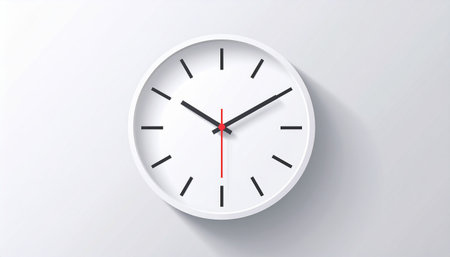 White wall clock on white background. Vector illustration. Eps 10.のイラスト素材