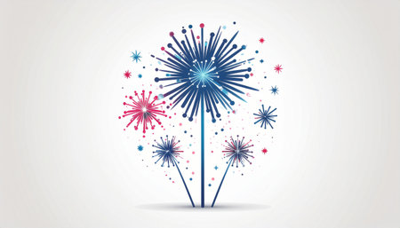 Fireworks on a white background. Vector illustration. Eps 10.のイラスト素材