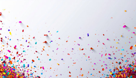 Colorful confetti on a white background. Festive background.のイラスト素材