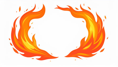 Fire flames isolated on white background. Vector illustration. Eps 10.のイラスト素材
