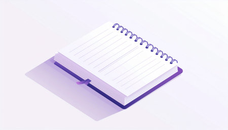 Notebook isometric vector illustration. Notepad with blank pages.のイラスト素材