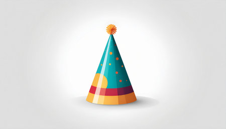 Illustration of a colorful party hat on a white background - vectorのイラスト素材
