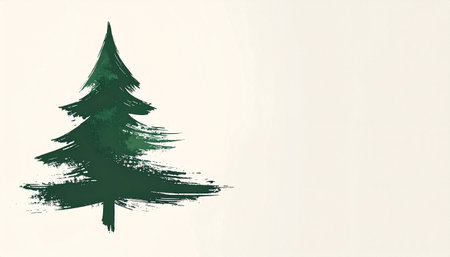 Christmas tree painted with watercolors on white background. Vector illustration.のイラスト素材