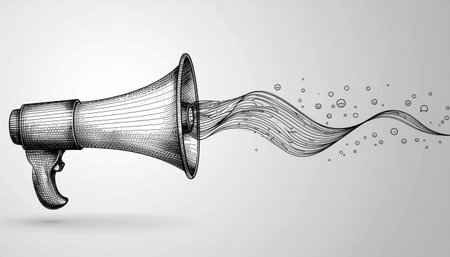 Megaphone. 3D model of bullhorn. Vector illustration.のイラスト素材