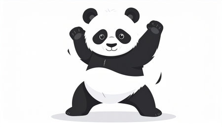 Cute cartoon panda vector illustration isolated on white background. Vector illustration.のイラスト素材